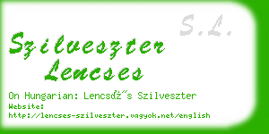 szilveszter lencses business card